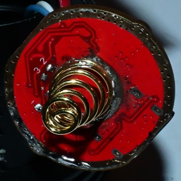 My first attempt at attaching the spring